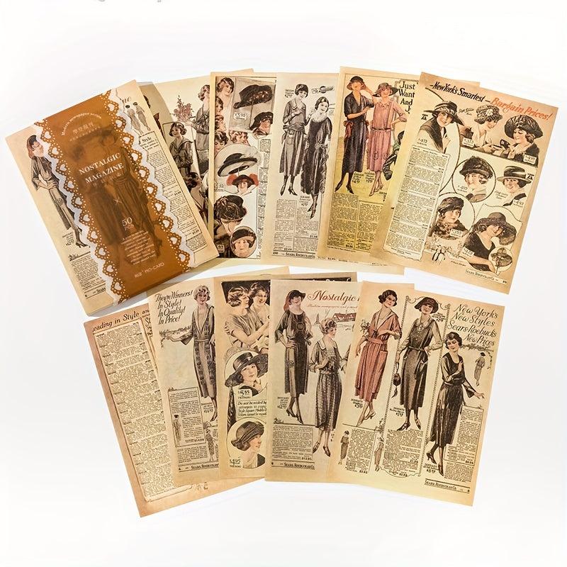 50pcs European Renaissance Week Stickers Large Decorative Stickers