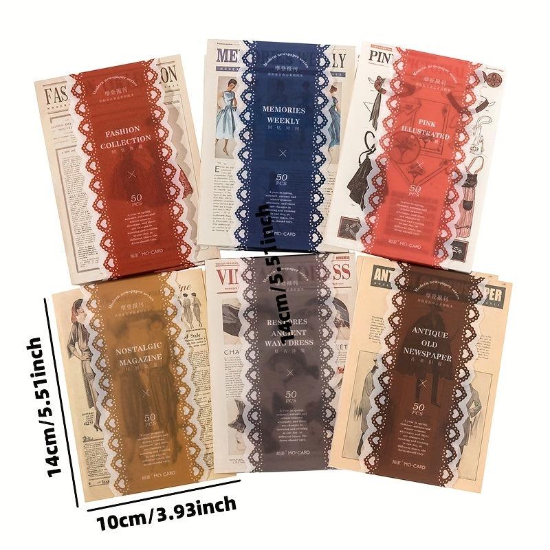 50pcs European Renaissance Week Stickers Large Decorative Stickers