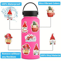 108 Christmas Gnome Waterproof Vinyl Stickers Pack for Water Bottle Laptop Phone