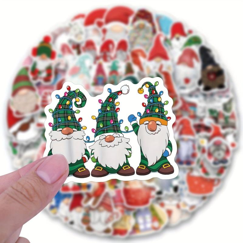108 Christmas Gnome Waterproof Vinyl Stickers Pack for Water Bottle Laptop Phone