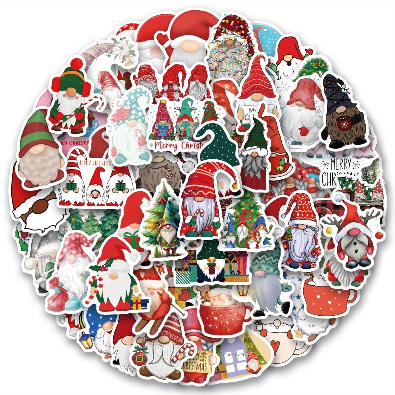108 Christmas Gnome Waterproof Vinyl Stickers Pack for Water Bottle Laptop Phone