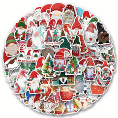 108 Christmas Gnome Waterproof Vinyl Stickers Pack for Water Bottle Laptop Phone