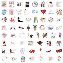 60pcs Wedding Stickers For Adults Waterproof Vinyl Stickers