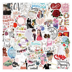 60pcs Wedding Stickers For Adults Waterproof Vinyl Stickers