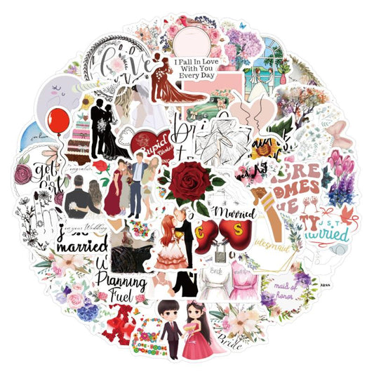 60pcs Wedding Stickers For Adults Waterproof Vinyl Stickers