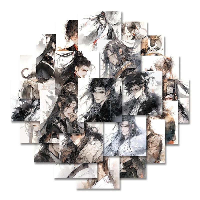 54pcs Ancient Youth Waterproof Character Sticker Packs for Boys