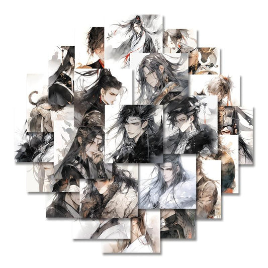 54pcs Ancient Youth Waterproof Character Sticker Packs for Boys