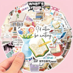 50pcs Novels Writer Story Books Writing Inspiration Christmas Stickers