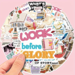 50pcs Novels Writer Story Books Writing Inspiration Christmas Stickers