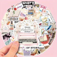 50pcs Novels Writer Story Books Writing Inspiration Christmas Stickers