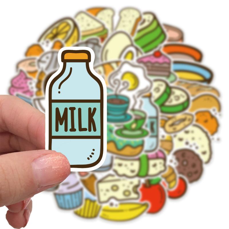 50pcs Cartoon Dessert Food Stickers Waterproof DIY Room Decoration