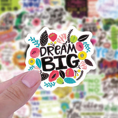 50 Inspirational Quotes Stickers Waterproof Vinyl Decals for Teens & Adults