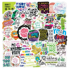 50 Inspirational Quotes Stickers Waterproof Vinyl Decals for Teens & Adults