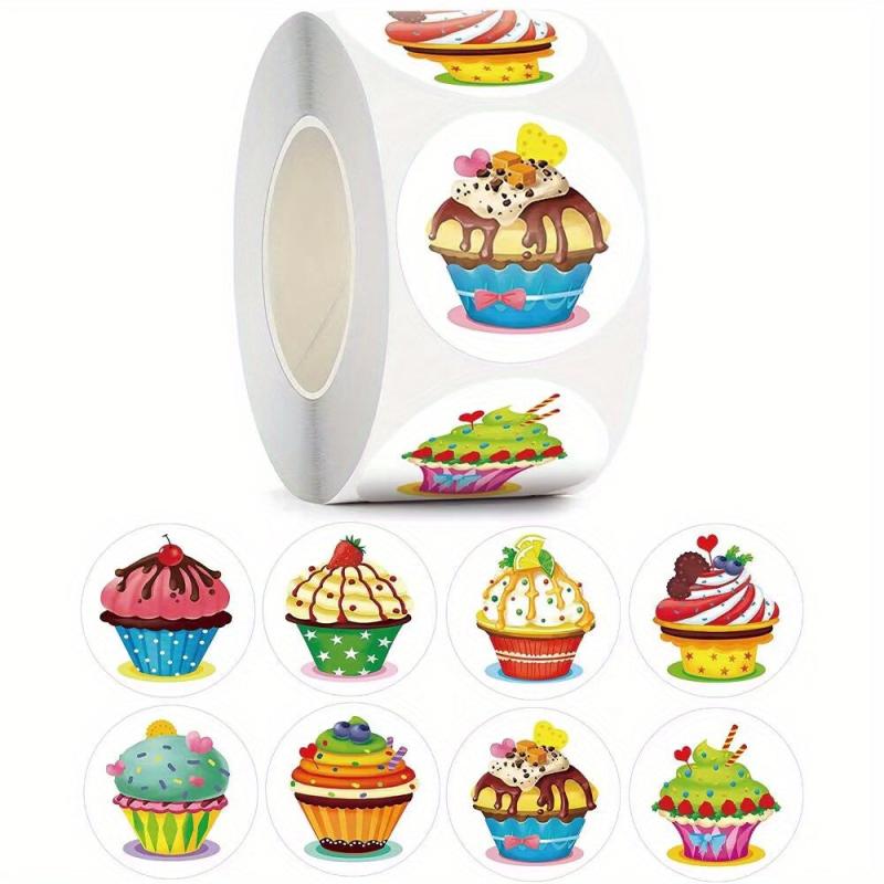 500pcs Reward Label Toys Cake Stickers Decorative Labels Cartoon Reward Stickers