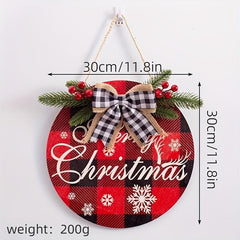 Christmas Wooden Hanging Sign Rustic Decoration Holiday Welcome Door Sign