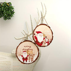 Christmas Wooden Hanging Sign Rustic Decoration Holiday Welcome Door Sign