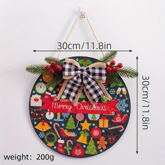 Christmas Wooden Hanging Sign Rustic Decoration Holiday Welcome Door Sign