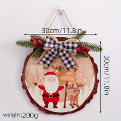 Christmas Wooden Hanging Sign Rustic Decoration Holiday Welcome Door Sign