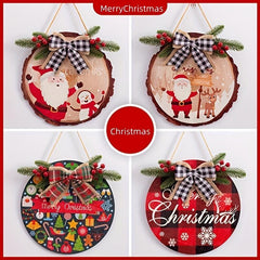 Christmas Wooden Hanging Sign Rustic Decoration Holiday Welcome Door Sign