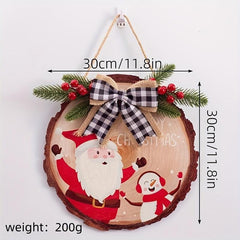 Christmas Wooden Hanging Sign Rustic Decoration Holiday Welcome Door Sign