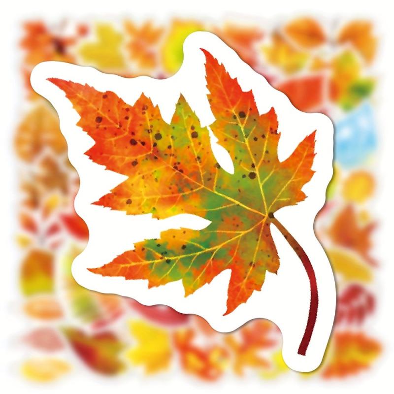 50 Maple Leaf Series Graffiti Stickers Waterproof DIY Creative Toy