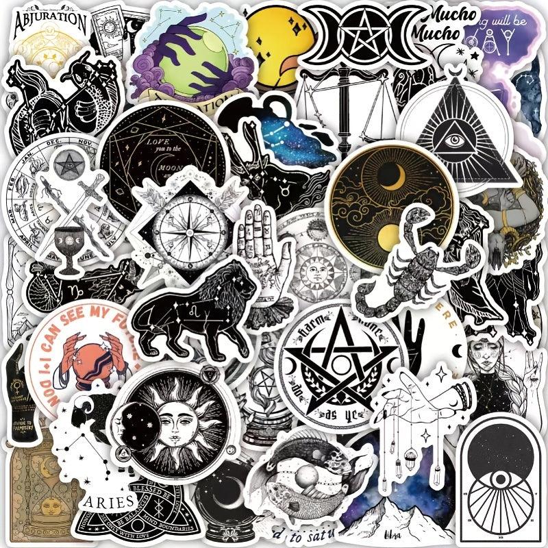 50pcs Astrology Waterproof Pvc Graffiti Decorative Sticker Packs For Kids