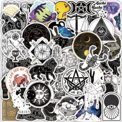 50pcs Astrology Waterproof Pvc Graffiti Decorative Sticker Packs For Kids