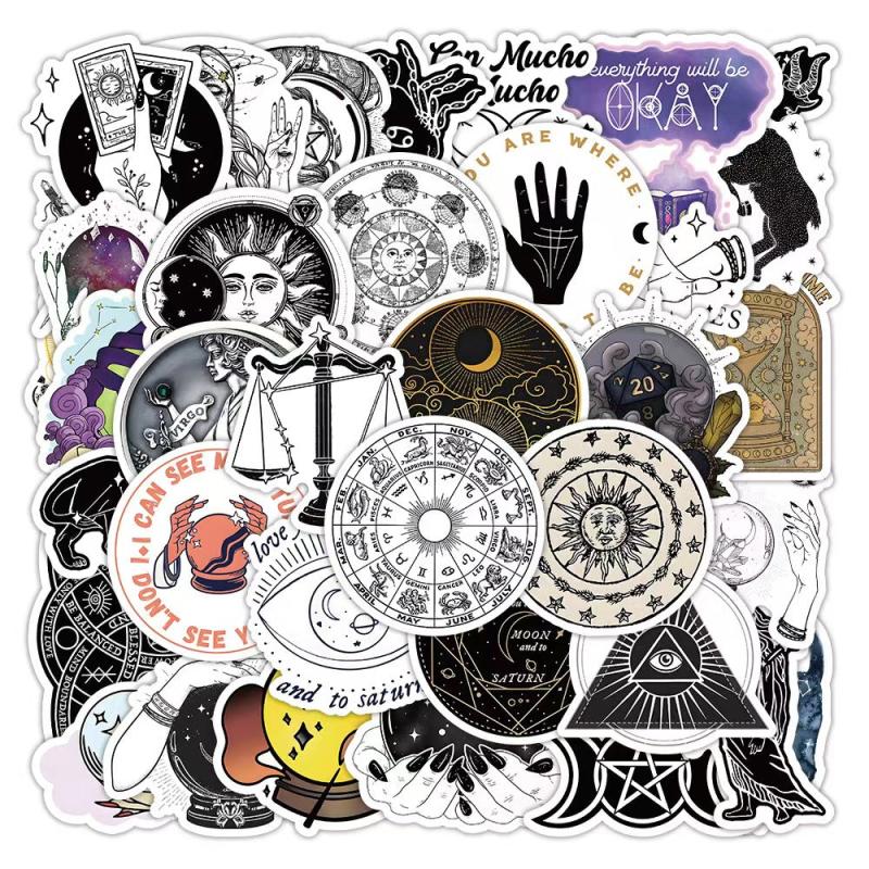 50pcs Astrology Waterproof Pvc Graffiti Decorative Sticker Packs For Kids