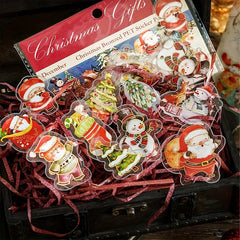Golden Christmas Diary Stickers Santa Snowman Decorations