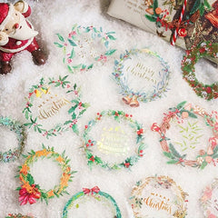 Golden Christmas Diary Stickers Santa Snowman Decorations
