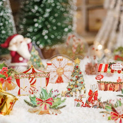 Golden Christmas Diary Stickers Santa Snowman Decorations