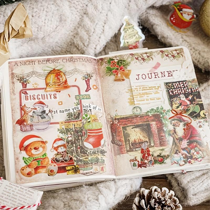 Golden Christmas Diary Stickers Santa Snowman Decorations