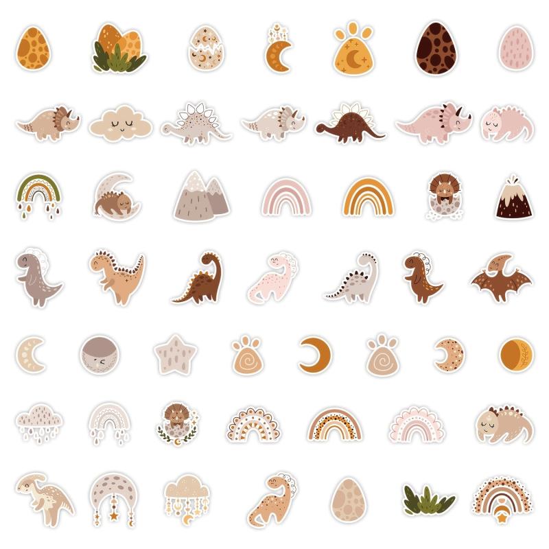 50pcs Dinosaur Doodle Stickers Laptop Car Water Bottles PVC Waterproof Stickers