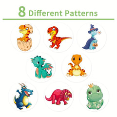 500pcs Dinosaur Mixed Stickers Roll Small Animal Sealing Stickers