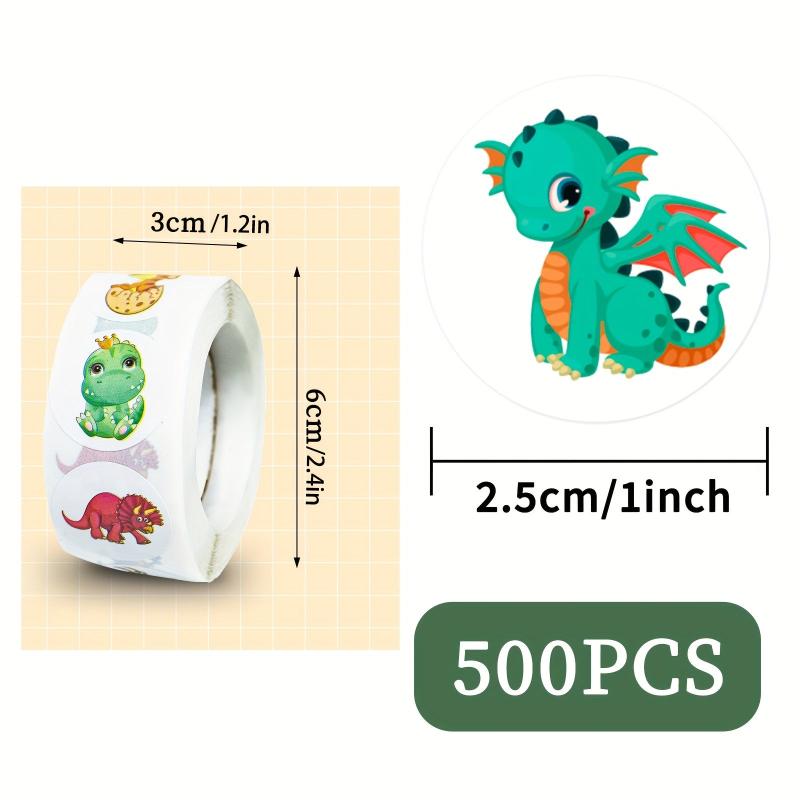 500pcs Dinosaur Mixed Stickers Roll Small Animal Sealing Stickers