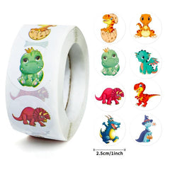 500pcs Dinosaur Mixed Stickers Roll Small Animal Sealing Stickers