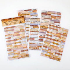 Retro English Bronzing Craft Stickers Journal DIY Decorative Stickers 4 Pieces
