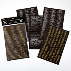 Retro English Bronzing Craft Stickers Journal DIY Decorative Stickers 4 Pieces