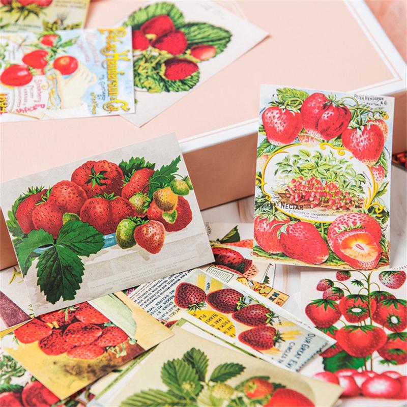40 Strawberry Card Stickers for Scrapbooking Arts & Crafts
