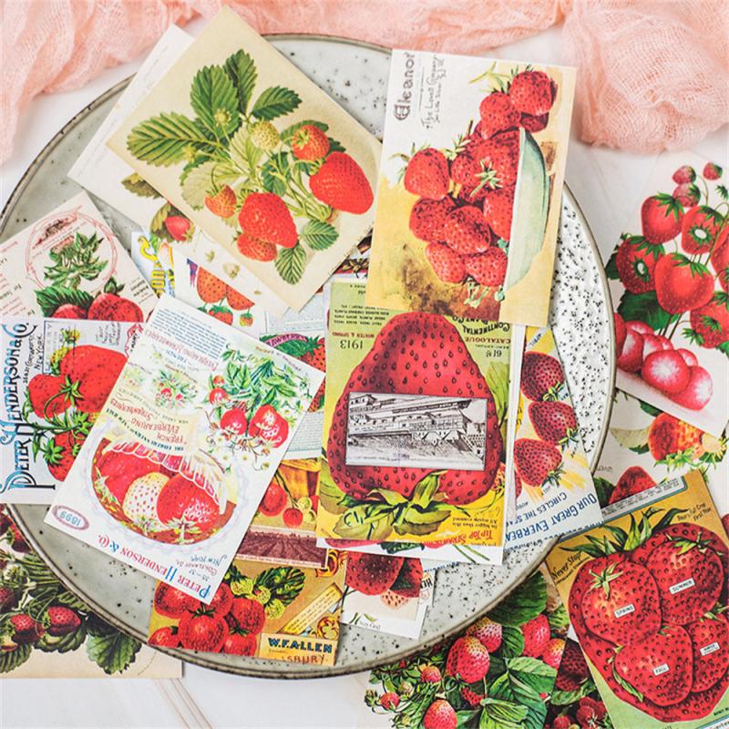 40 Strawberry Card Stickers for Scrapbooking Arts & Crafts