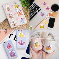 50pcs Princess Castle Vinyl Stickers for Skateboard Bike Water Bottle