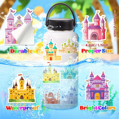 50pcs Princess Castle Vinyl Stickers for Skateboard Bike Water Bottle