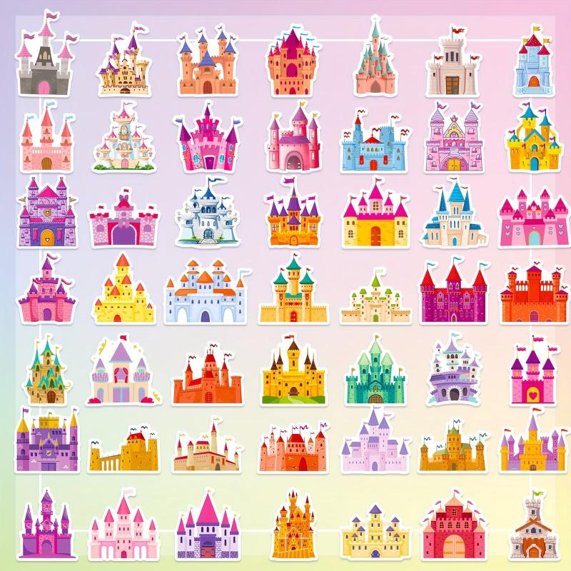 50pcs Princess Castle Vinyl Stickers for Skateboard Bike Water Bottle