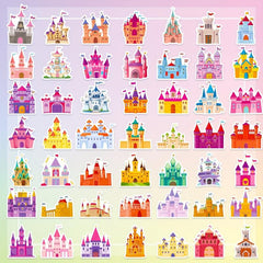50pcs Princess Castle Vinyl Stickers for Skateboard Bike Water Bottle