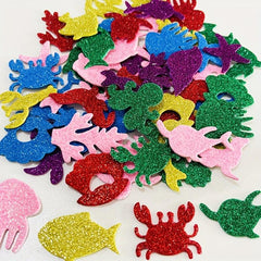 60pcs Marine Animal Golden Foam Stickers for DIY Party Activities