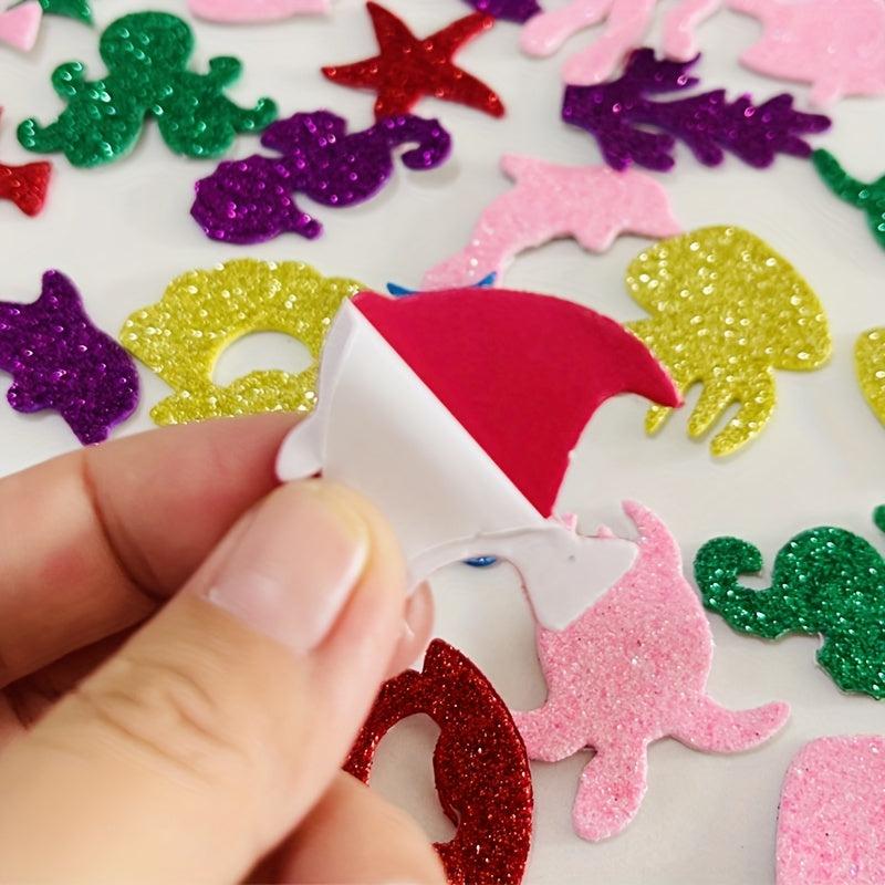 60pcs Marine Animal Golden Foam Stickers for DIY Party Activities
