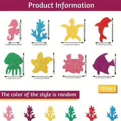 60pcs Marine Animal Golden Foam Stickers for DIY Party Activities