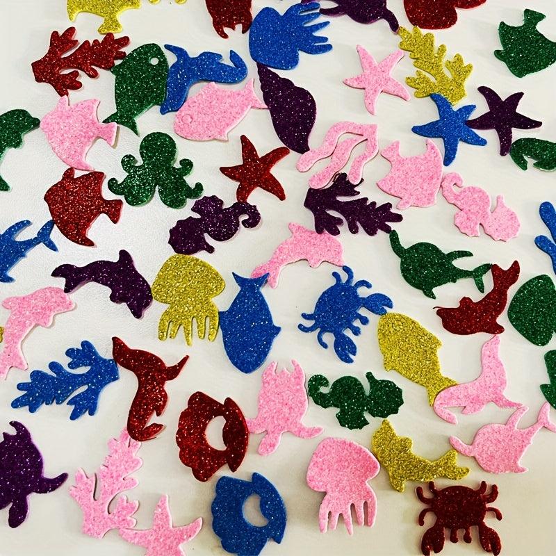 60pcs Marine Animal Golden Foam Stickers for DIY Party Activities