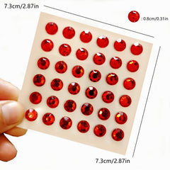 Red Rhinestone Self-adhesive Stickers for Accessories