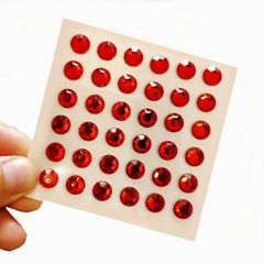 Red Rhinestone Self-adhesive Stickers for Accessories